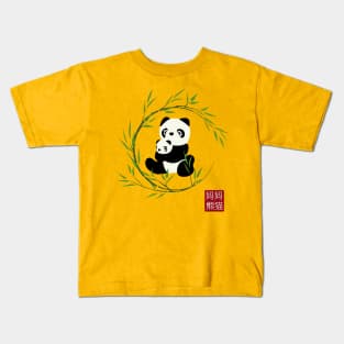 Cute Panda Mama and Cub Kids T-Shirt